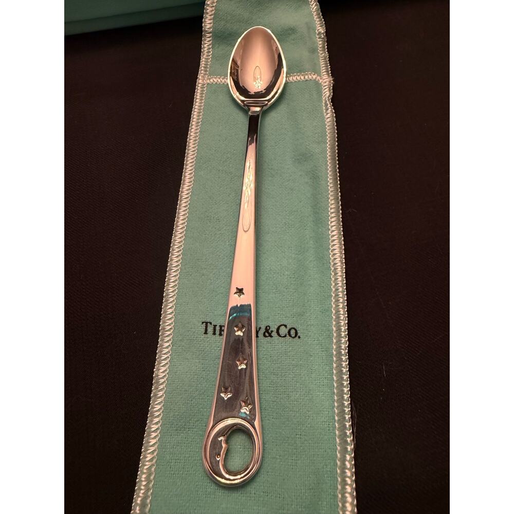 Tiffany & Co. "Man in the Moon" sterling silver baby feeding spoon 925 Sterling